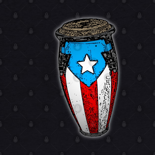 Puerto Rican Flag Conga Drum by SoLunAgua